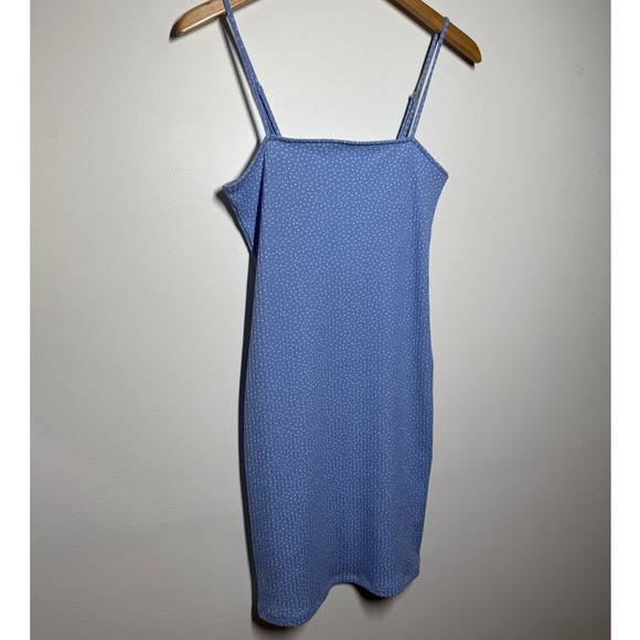 Women's Dress XS Polka Dot Blue White Y2K Stretch Adjustable Thin Strap Bratz - Picture 3 of 4